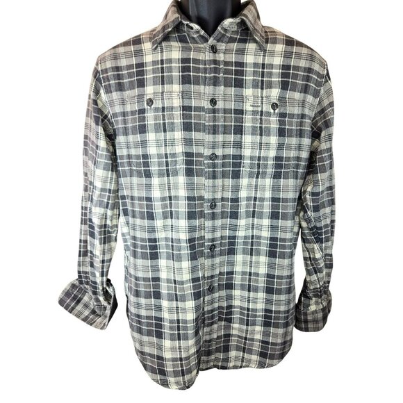Polo Ralph Lauren Mens Gray Plaid Button-Down Shirt Medium Relaxed Fit - Picture 1 of 6